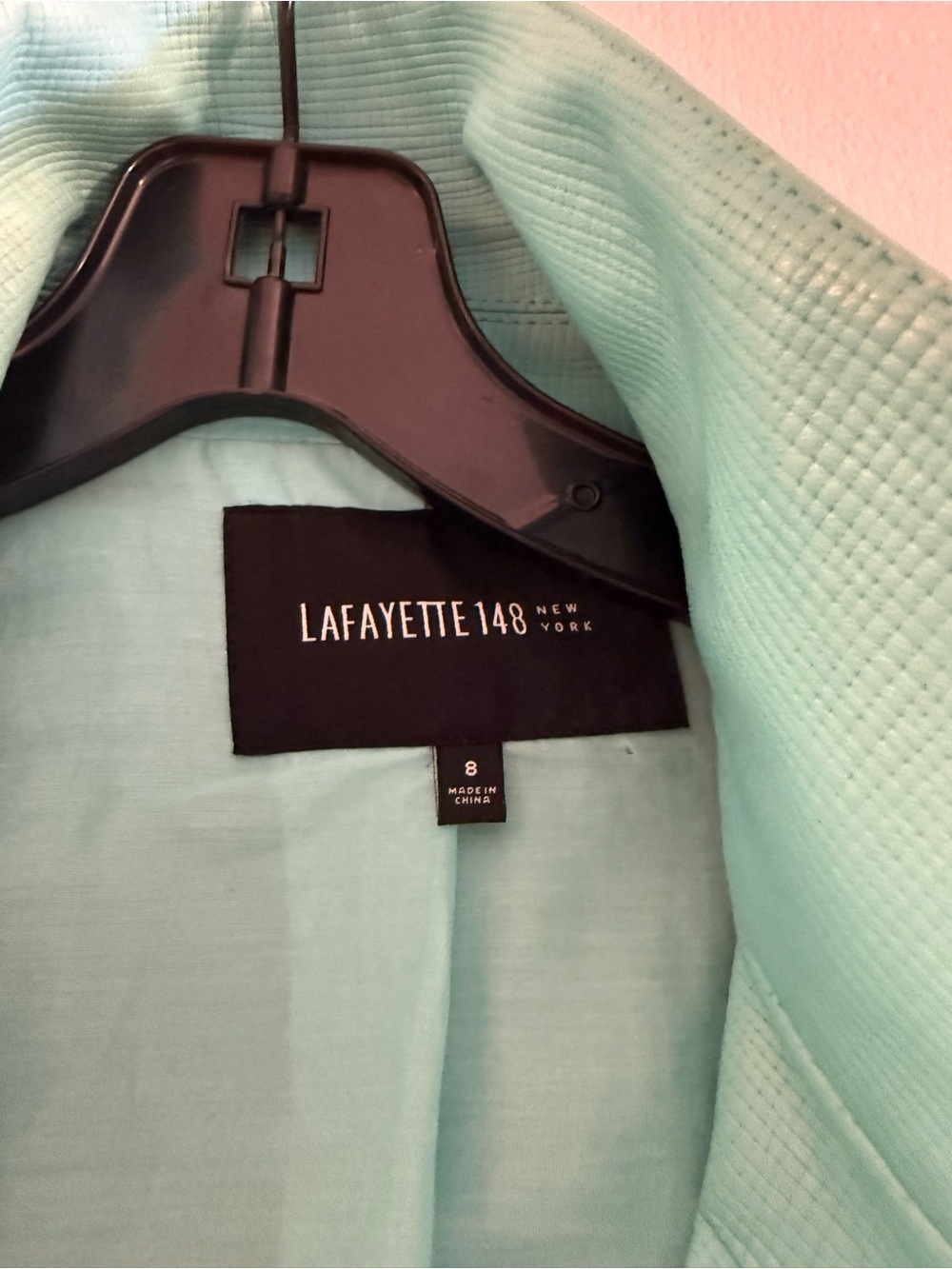Lafayette 148 New York Turquoise Zip-Front Leather Jacket - Picture 4 of 8